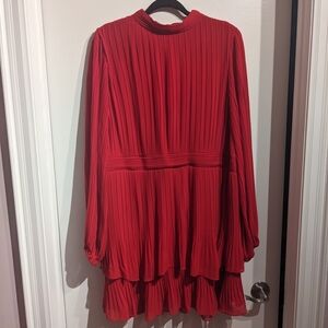 EVER NEW Curve Pleated Chiffon Dress